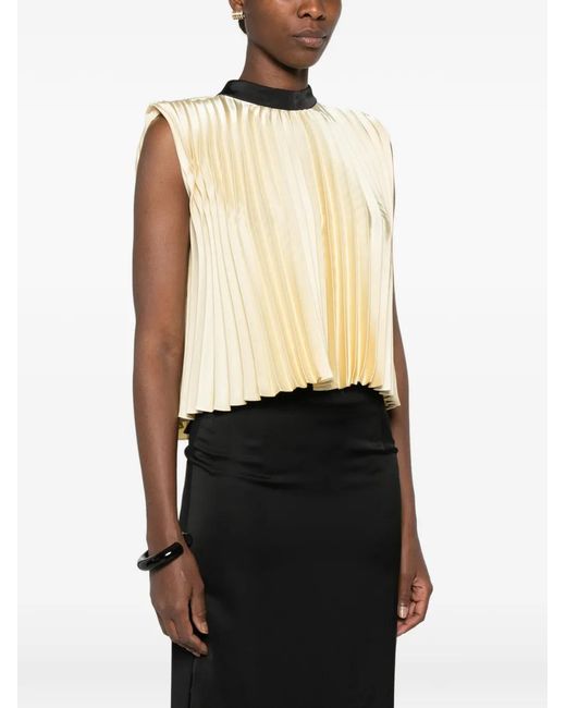 Sandro Natural Pleated Blouse