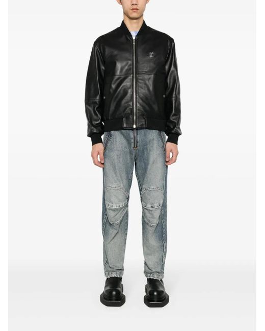 Just Cavalli Leather Bomber Jacket in Black for Men | Lyst Just Cavalli Leather Bomber Jacket in Black for Men | Lyst
