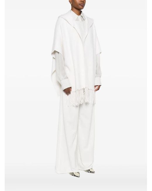 Philo-Sofie Cashmere White Fringed Jacket