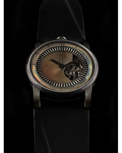 Fob Paris Black R413 Solid Torch Leather 41.3Mm for men