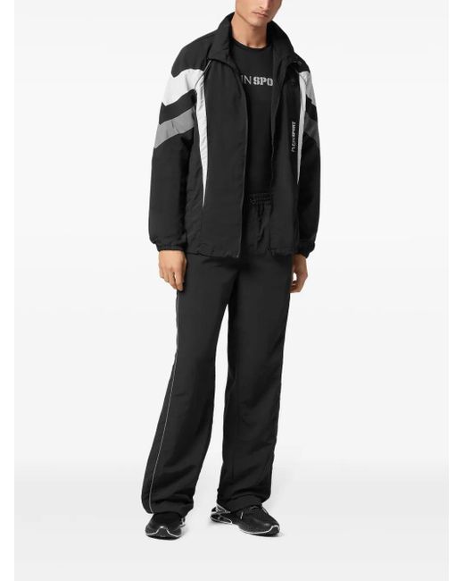 Philipp Plein Black Panelled Bomber Jacket for men