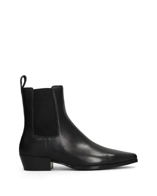 strategia shoes Black Pointed-Toe Ankle Boots