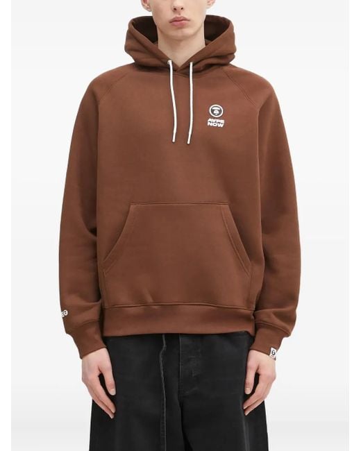 Aape By A Bathing Ape Hoodie Met Geborduurd Logo in het Brown voor heren