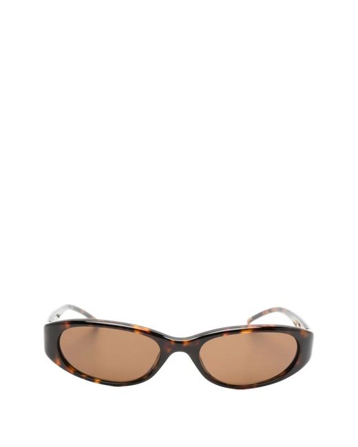 Chimi Natural Tortoiseshell-Effect Rectangle-Frame Sunglasses