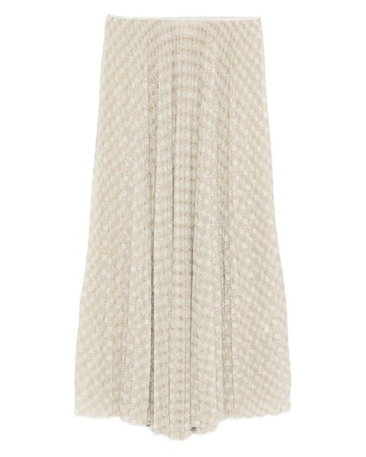 Forte_forte White Plissé Pattern Midi Skirt