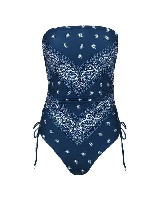 DAZE DAYZ Bandana Blues Tube Strapless Swimsuit