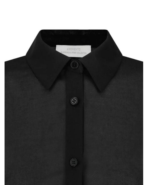 Amomento Black Sheer Slim-Fit Shirt