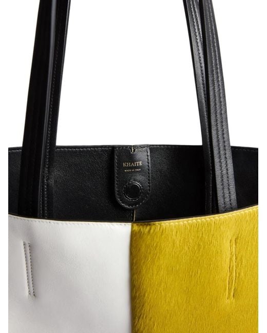 Khaite White Piper Patchwork Tote