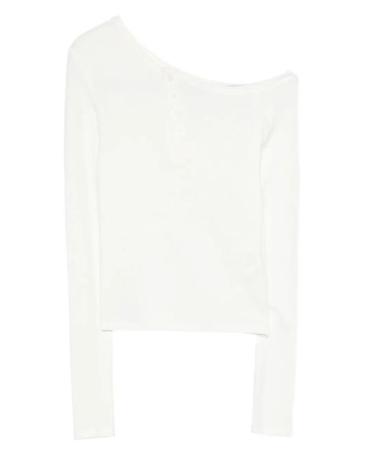 ELEH White Button-Front Long-Sleeve Top
