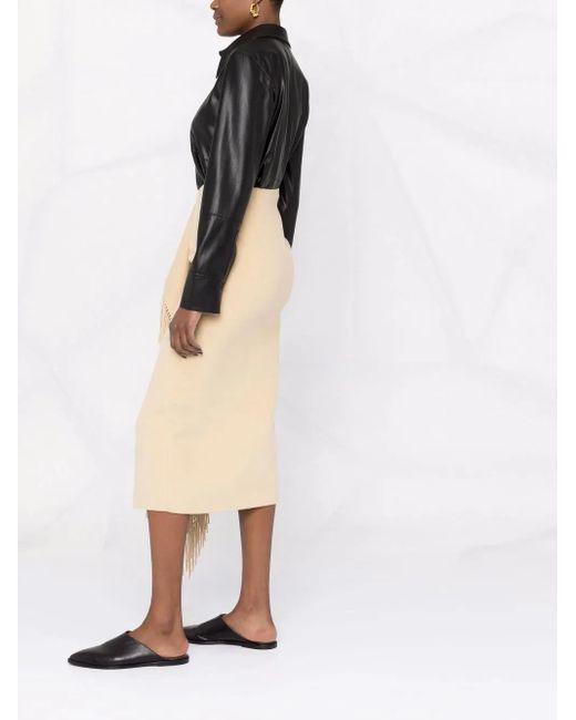 Nanushka Black Vegan-Leather Long-Sleeve Shirt