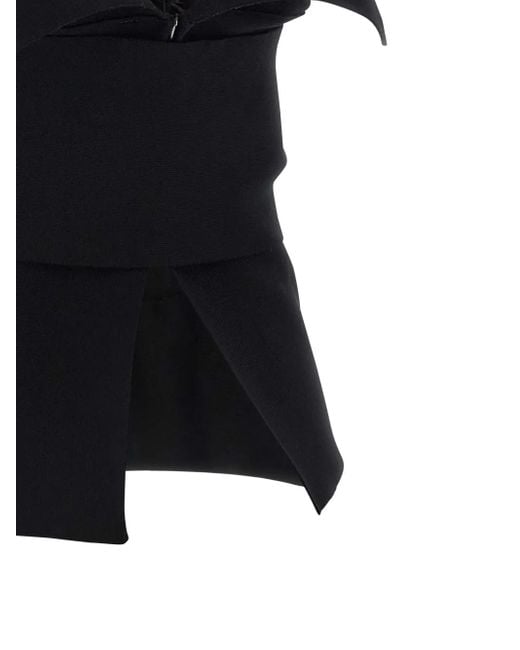 Alberta Ferretti Feather Bow Top Black