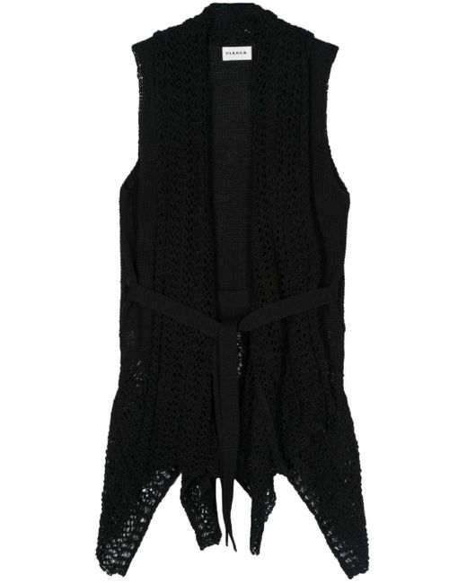 P.A.R.O.S.H. Black Sleeveless Belted Gilet
