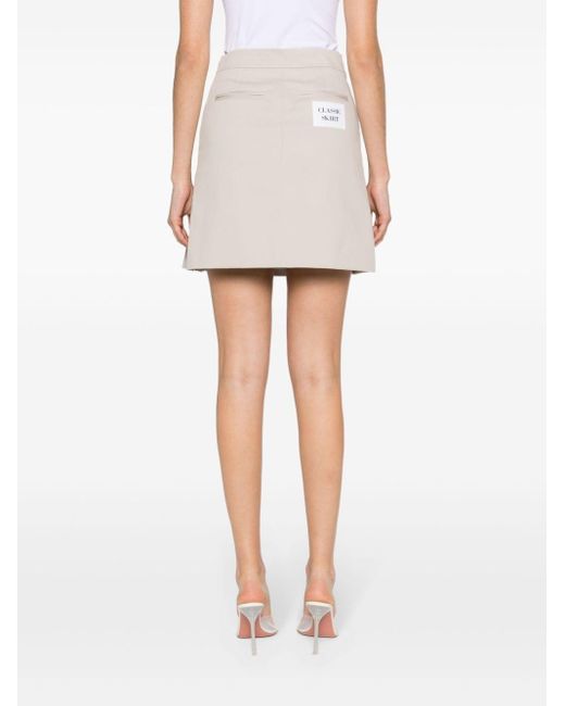 Moschino Natural Pleated Stretch-cotton Miniskirt