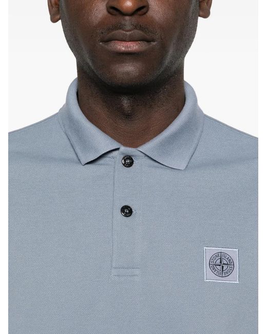 Stone Island Blue Dark Cotton Polo for men