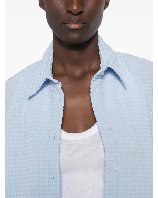 Hunza G Blue Oversized Seersucker Shirt