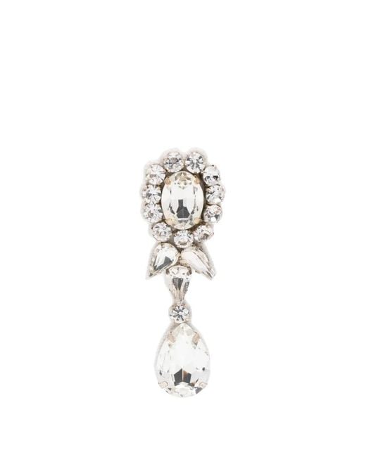 Moschino White Crystal-Embellished Earrings