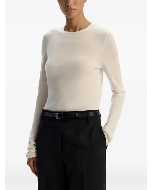 12 STOREEZ White Crew-Neck Top