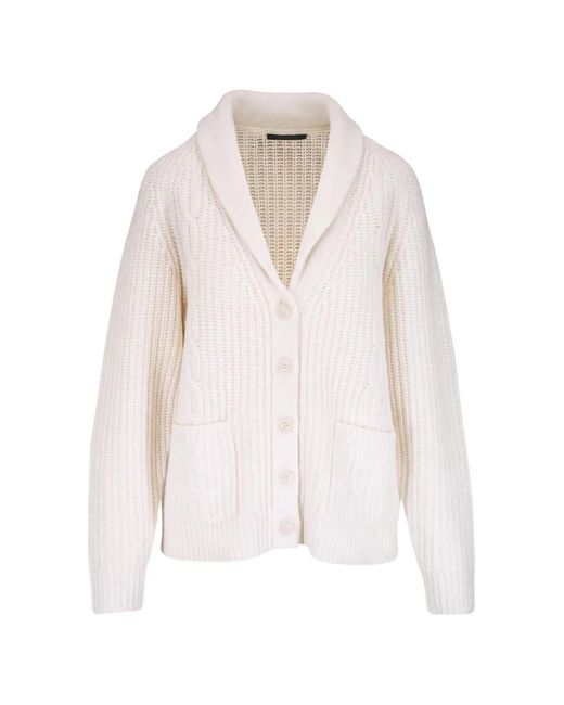 Nili Lotan White Cable-Knit Cashmere Cardigan
