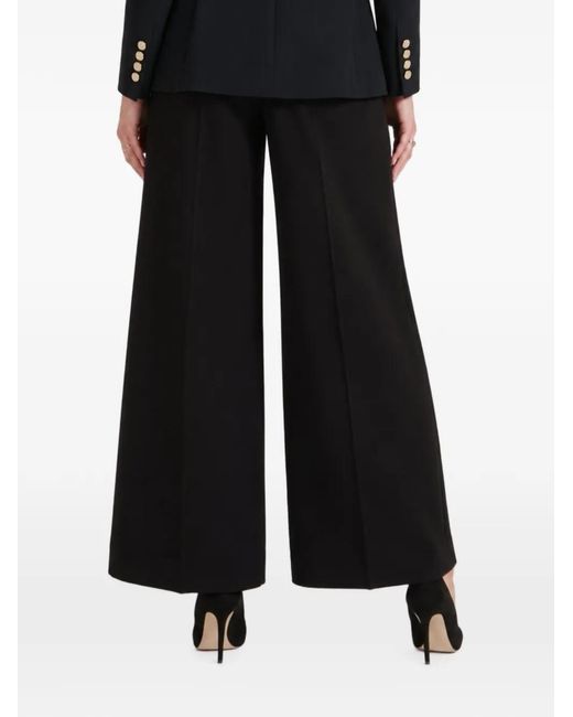 Temperley London Black Nyx Satin-Trimmed Trousers