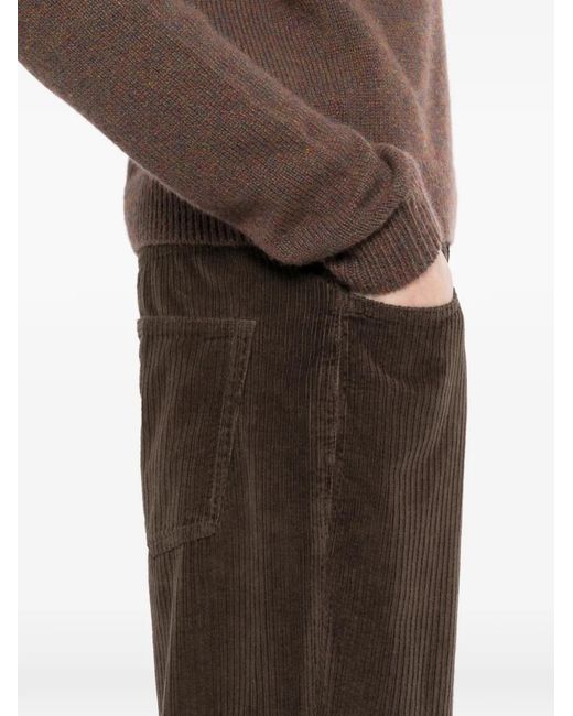 James Perse White Corduroy Straight-Leg Trousers