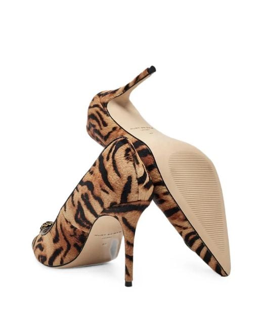 Kurt Geiger Brown Belgravia Eagle Animal-Print Pumps