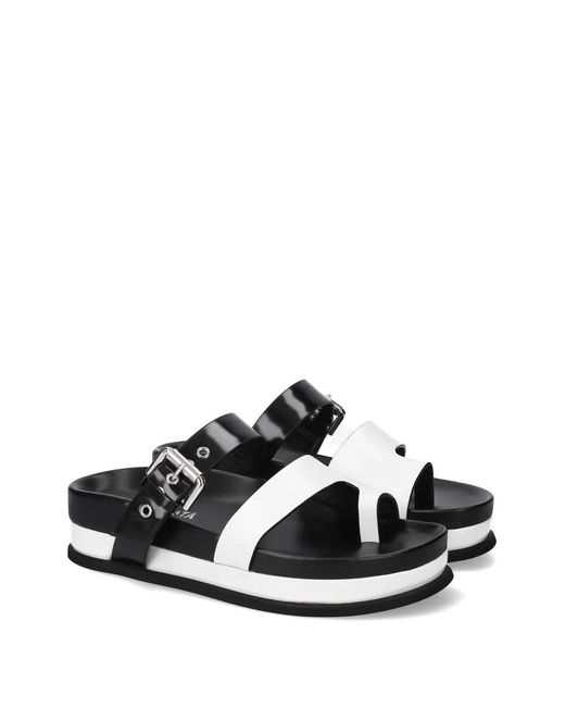 Premiata White Buckle Platform Sandals