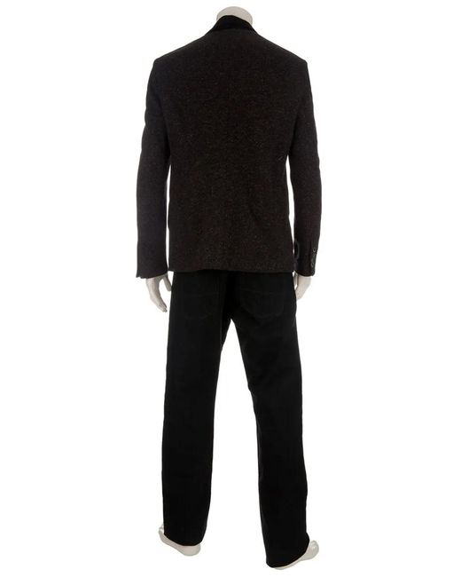 Side Slope Black Single Breasted Blazer for men