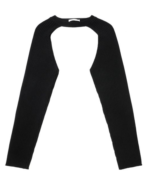 Helmut Lang Black Ribbed-knit Long-sleeve Shrug