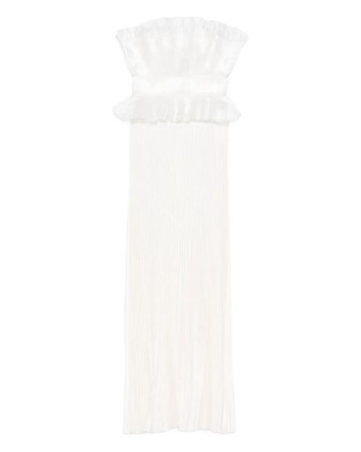 white lace boho maxi dress Ivory Lace Boho A-line Long Sleeves Wedding Dresses, SW438