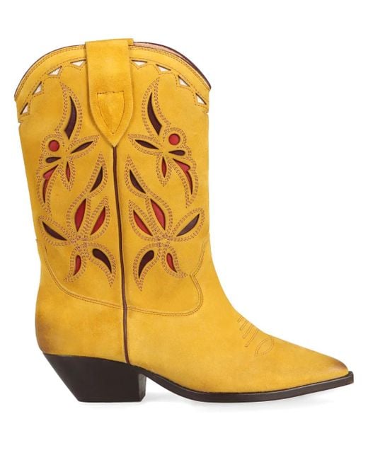 Isabel Marant Orange Duerto Cowboy Boots