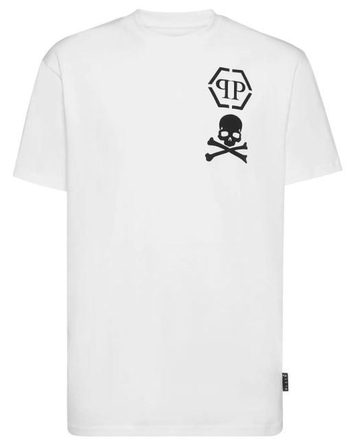 メンズ Philipp Plein スカルプリント Tシャツ White