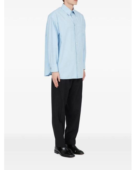 MM6 by Maison Margiela Blue Cotton Poplin Shirt for men