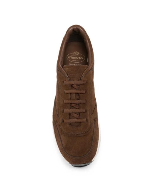 Church's Brown Suede Panelled Sneakers for men