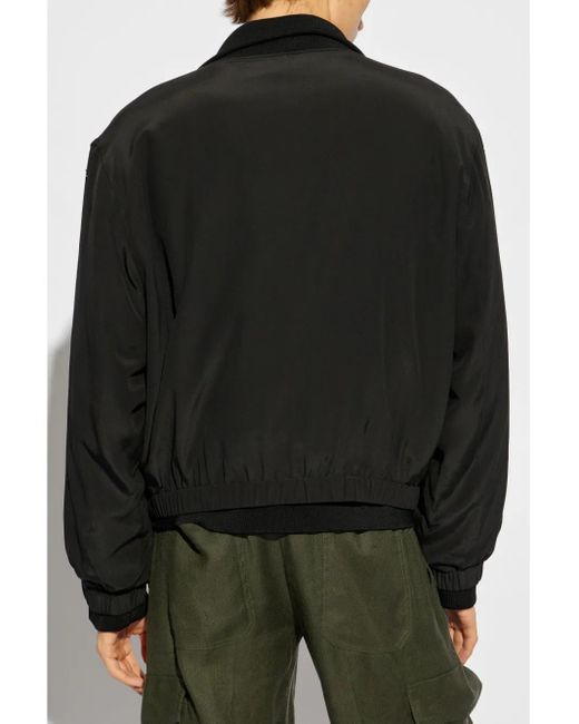 Helmut Lang Black Zip-Up Reversible Bomber Jacket for men