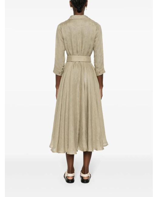 Samantha Sung Natural Aster Linen Maxi Dress