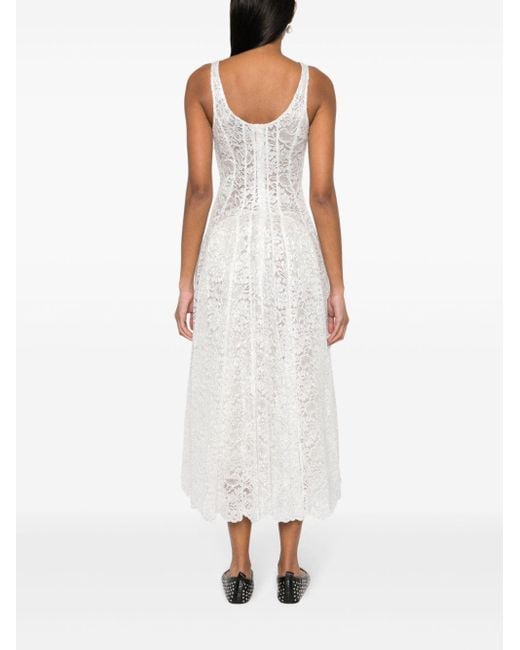 Simone Rocha White Floral-lace Midi Dress