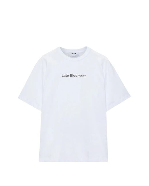 MSGM White T-Shirt À Manches Courtes