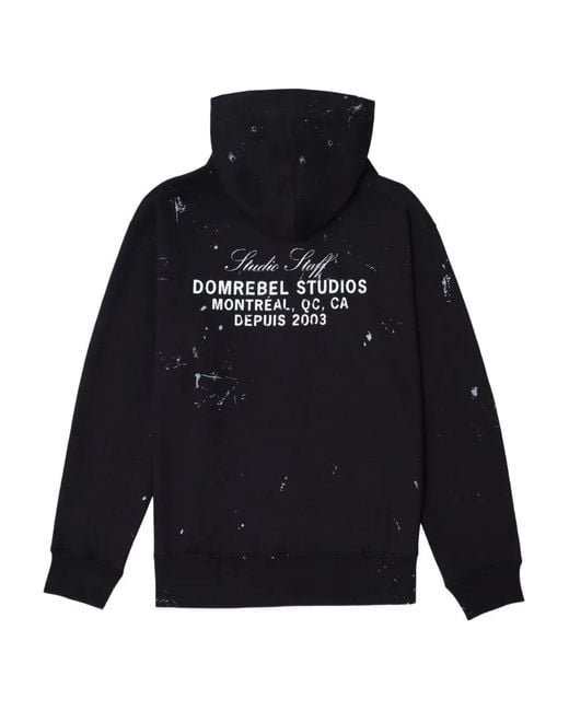 DOMREBEL Blue Staff Paint-Splatter Zip Hoodie for men