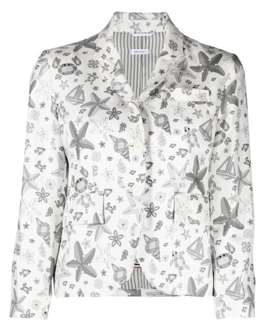 Thom Browne グラフィック シングルジャケット Gray