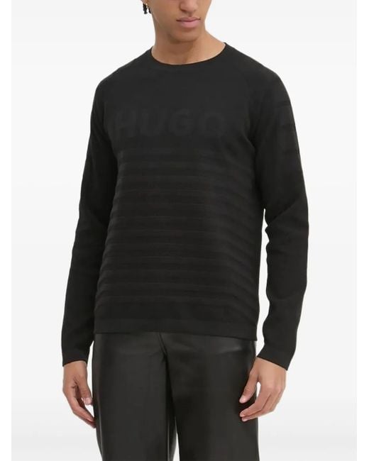 HUGO Black Logo-Detail Sweater for men