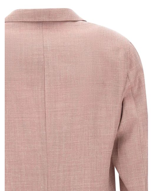 メンズ Barba Napoli シングルジャケット Pink