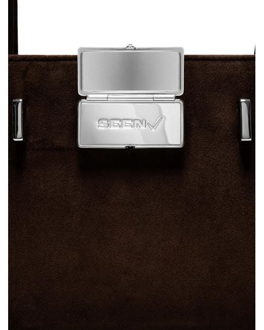 SEEN USERS Black Aura Suede Shoulder Bag
