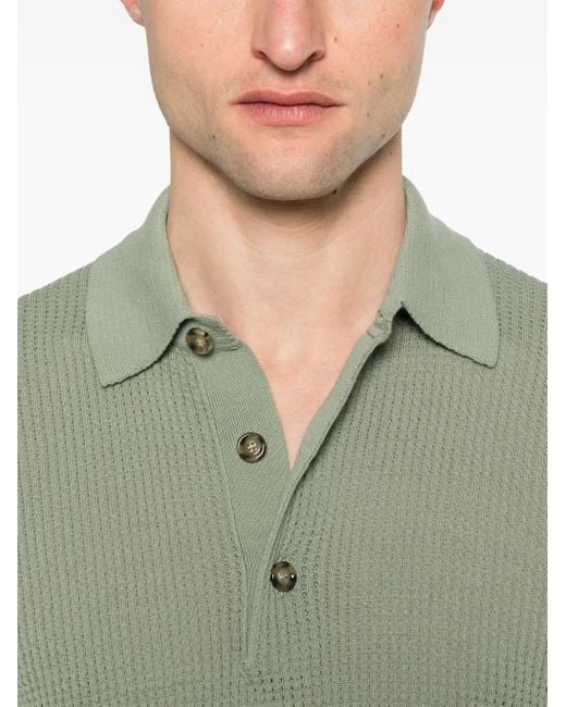 Lardini Poloshirt Met Wafelpatroon in het Green voor heren