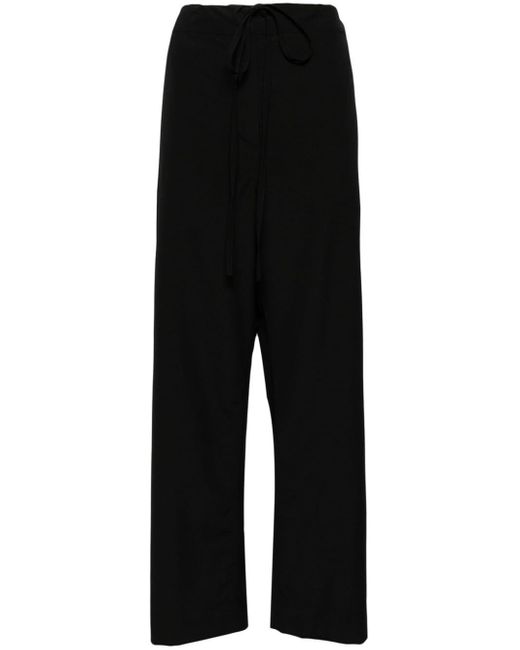 The Row Black Argent Drawstring Wool Trousers