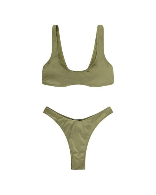 VENUJA Green High-Waisted Padded Bikini