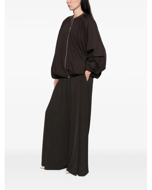 Imperial Black Zip-Up Puffed-Sleeve Jacket