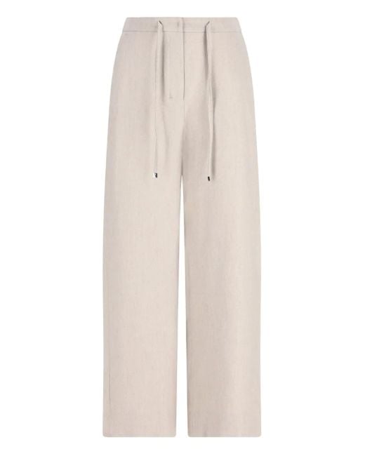 Max Mara White Drawstring-Waist Trousers