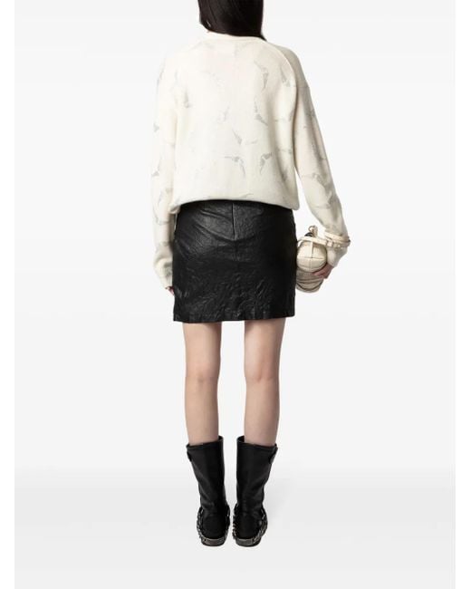 Zadig & Voltaire White Mirka Strass Wings Cardigan