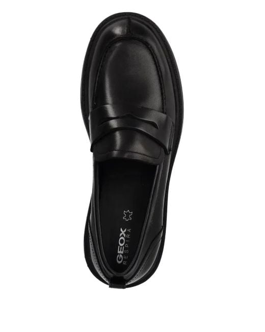 Geox Black Chunky-Sole Loafers