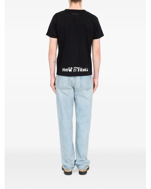 MM6 by Maison Margiela Black Sida-Print T-Shirt for men